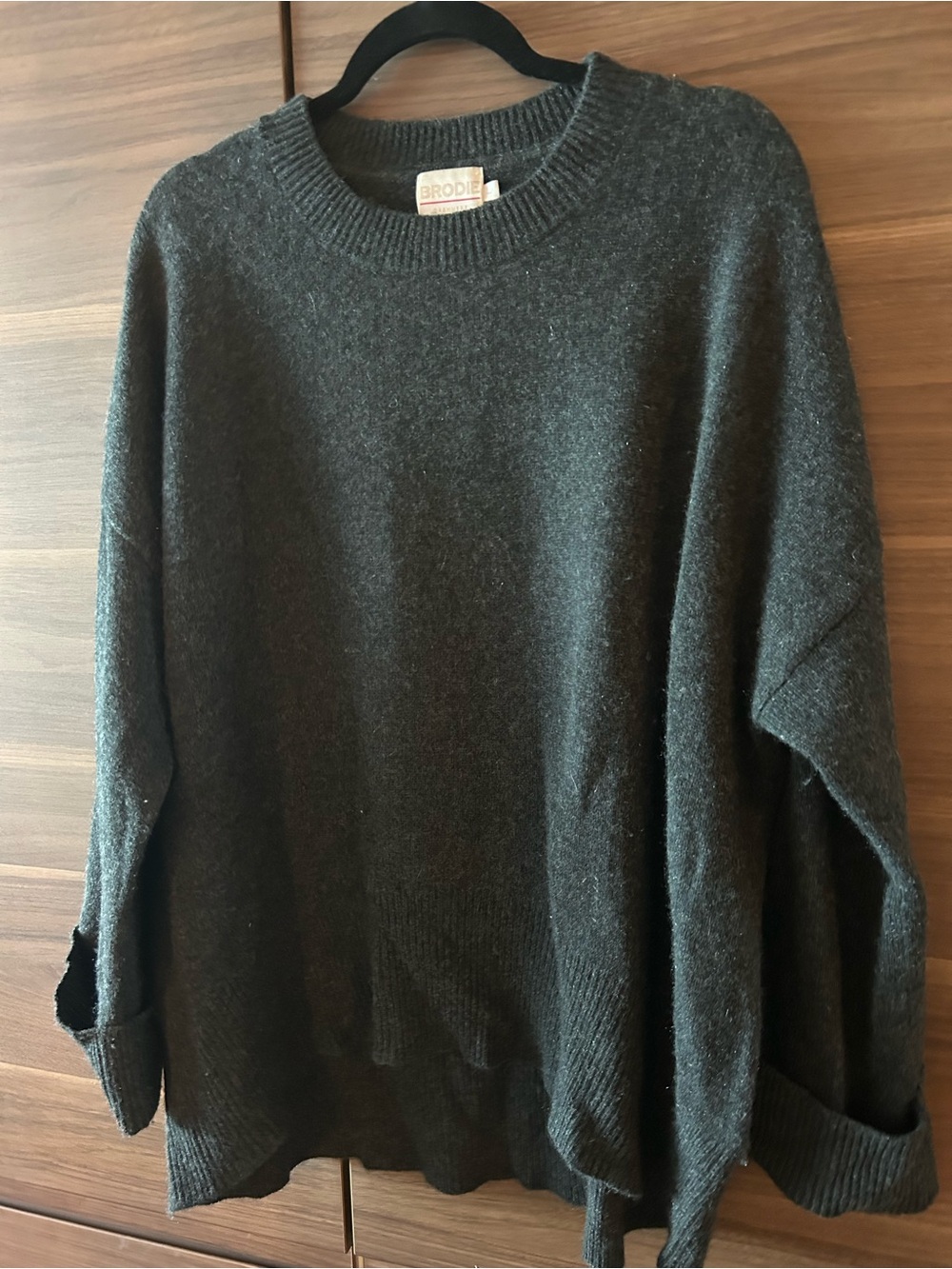 Brodie Cashmere Dark Charcoal Crewneck Sweater